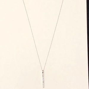 18” sterling necklace with sterling/CZ pendant